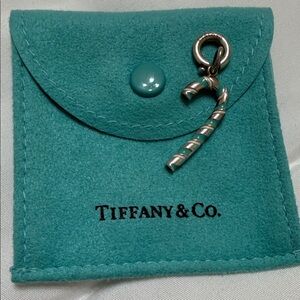Tiffany & Co. Silver Candy Cane Charm with Teal Pouch. Brand new, never worn!